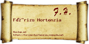Fórizs Hortenzia névjegykártya
